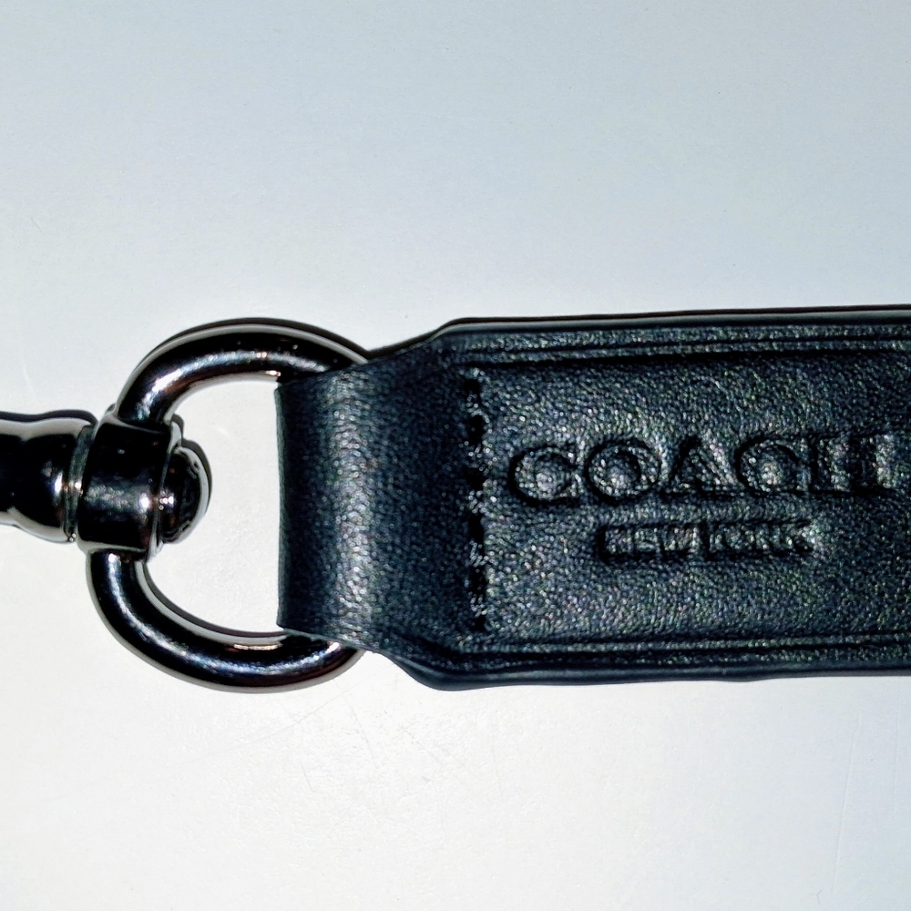 Coach Black Leather Key Chain New With Out Tags